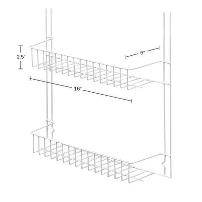 over the Door Organizer - 6-Tier Adjustable Pantry Shelves and Rack for Kitchen Organization, White