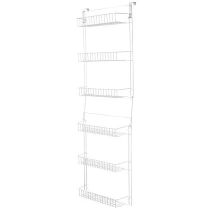 over the Door Organizer - 6-Tier Adjustable Pantry Shelves and Rack for Kitchen Organization, White